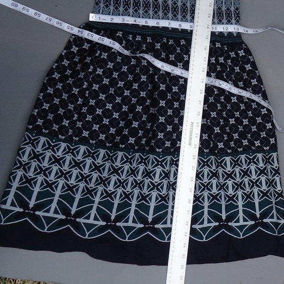 SIZE S. Max Studio Smocked V-neck Fit & Flare Dress. - Picture 11 of 16